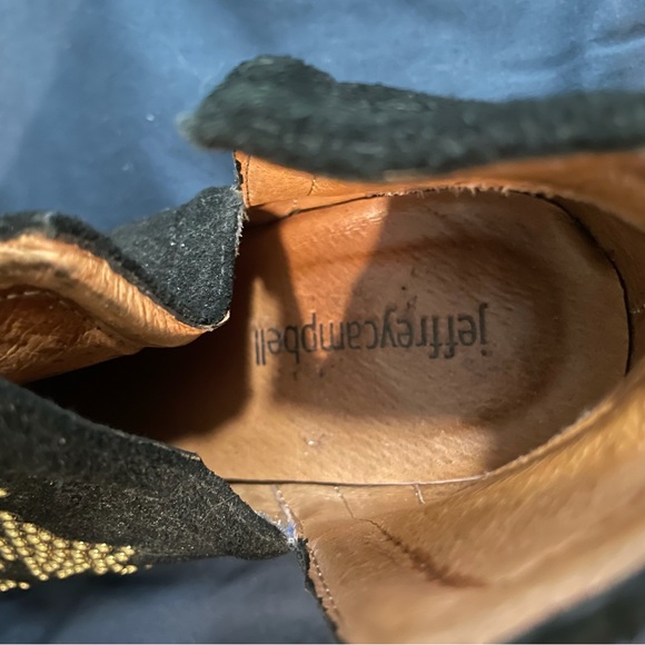 Jeffery Campbell Black + Gold Star Suede Booties sz 7 - Picture 5 of 6